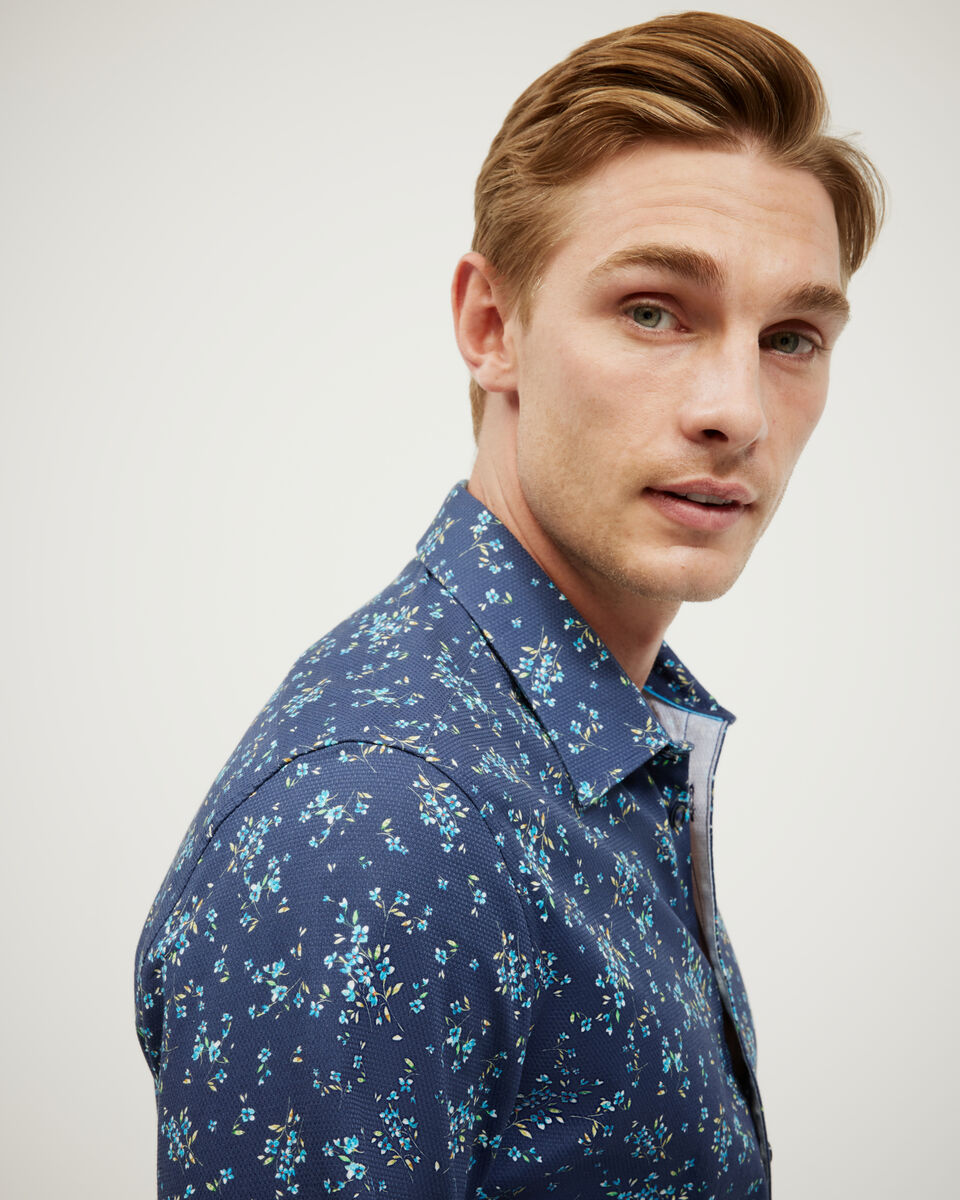 Bouquet Print Long Sleeve Shirt, Navy Bouquet Print Long Sleeve Shirt, Navy, hi-res